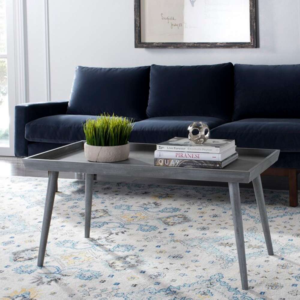Safavieh - Nonie Coffee Table With Tray - Slate - Grey - COF5700C veiw 2