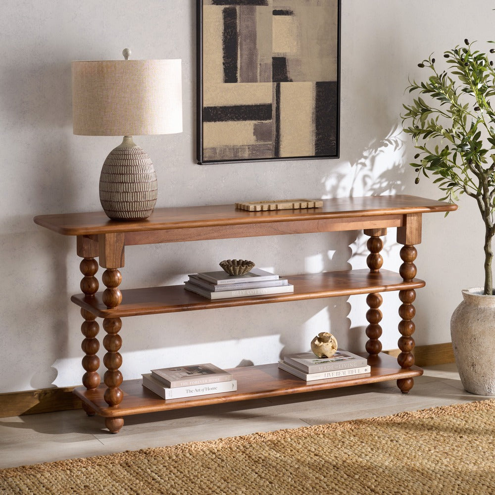 Safavieh - Norbert 2 Shelf Wood Console Table / Brown - SFV5795A view 2