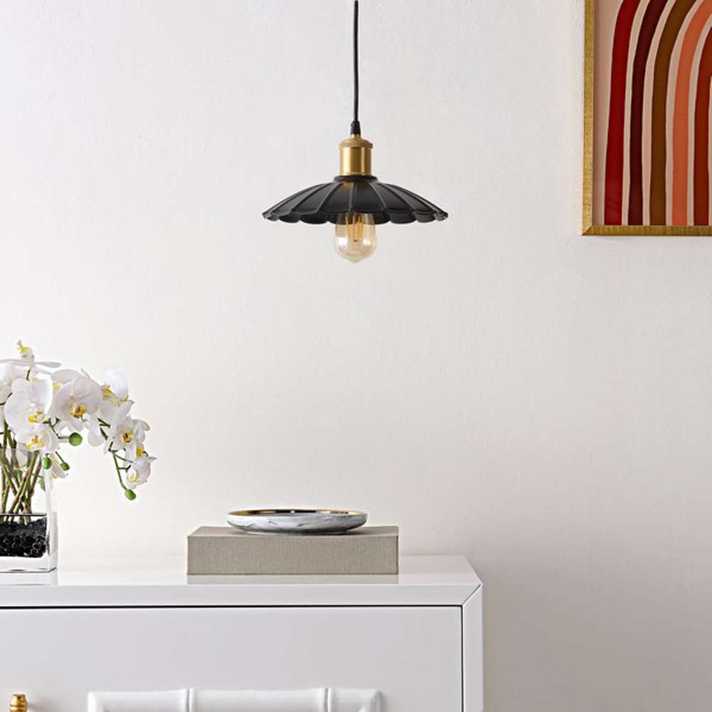 Safavieh - Novaire 10 Inch Pendant - Black - Brass - PND4153A veiw 1