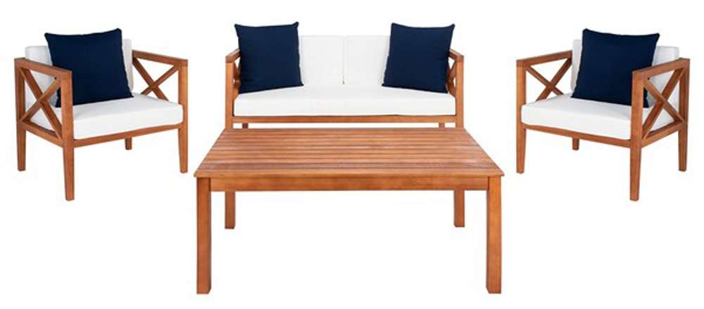 Safavieh - Nunzio 4 Piece Set - Natural - Bge + Solid Plw - PAT7031A veiw 1