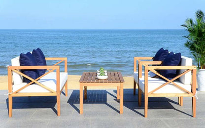 Safavieh - Nunzio 4 Piece Set - Natural - Bge + Solid Plw - PAT7031A veiw 2