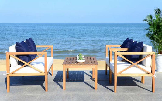 Safavieh - Nunzio 4 Piece Set - Natural - Bge + Solid Plw - PAT7031A veiw 2