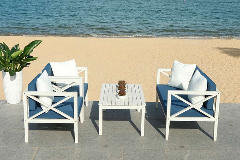 Safavieh - Nunzio 4 Piece Set - White - Nvy+Solid Plw - PAT7031D veiw 1