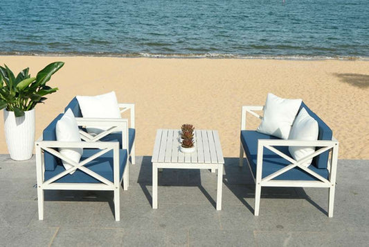 Safavieh - Nunzio 4 Piece Set - White - Nvy+Solid Plw - PAT7031D veiw 1