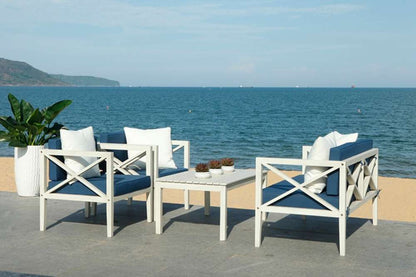 Safavieh - Nunzio 4 Piece Set - White - Nvy+Solid Plw - PAT7031D veiw 2