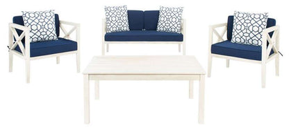 Safavieh - Nunzio 4 Piece Set - White - Nvy + Trellis P - PAT7031J veiw 1