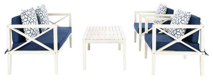 Safavieh - Nunzio 4 Piece Set - White - Nvy + Trellis P - PAT7031J veiw 3