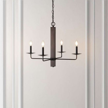 Safavieh - Oakly 4Lt 28 Inch Chandelier - Black - Walnut - CHA4059A veiw 2