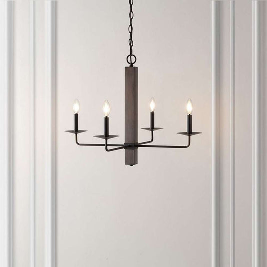 Safavieh - Oakly 4Lt 28 Inch Chandelier - Black - Walnut - CHA4059A veiw 2