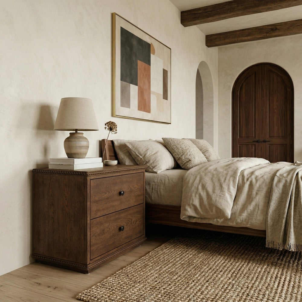 Safavieh - Octavian Rope Detail Wood Nightstand / Dark Walnut - SFV2233C view 2