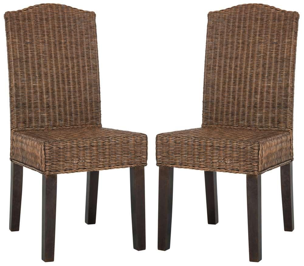 Safavieh - Odette Wicker Dining Chair - Brown - Multi  (Set of 2) - SEA8015C-SET2 veiw 1