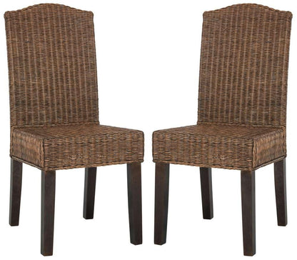 Safavieh - Odette Wicker Dining Chair - Brown - Multi  (Set of 2) - SEA8015C-SET2 veiw 1