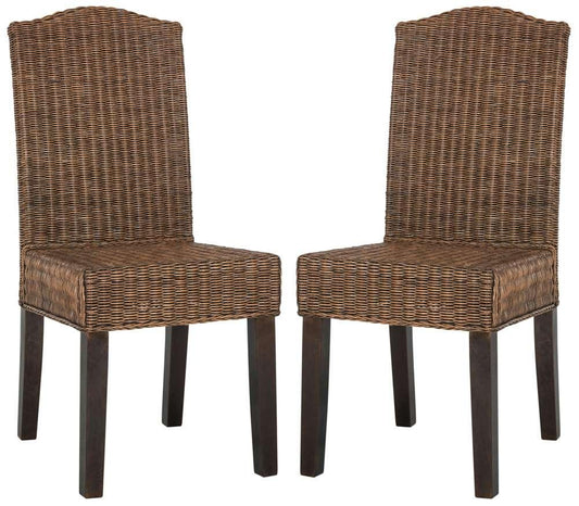 Safavieh - Odette Wicker Dining Chair - Brown - Multi  (Set of 2) - SEA8015C-SET2 veiw 1