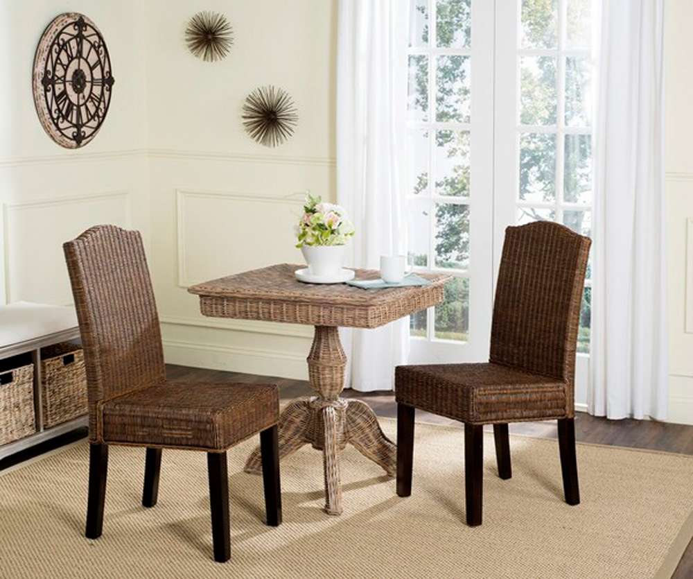 Safavieh - Odette Wicker Dining Chair - Brown - Multi  (Set of 2) - SEA8015C-SET2 veiw 2