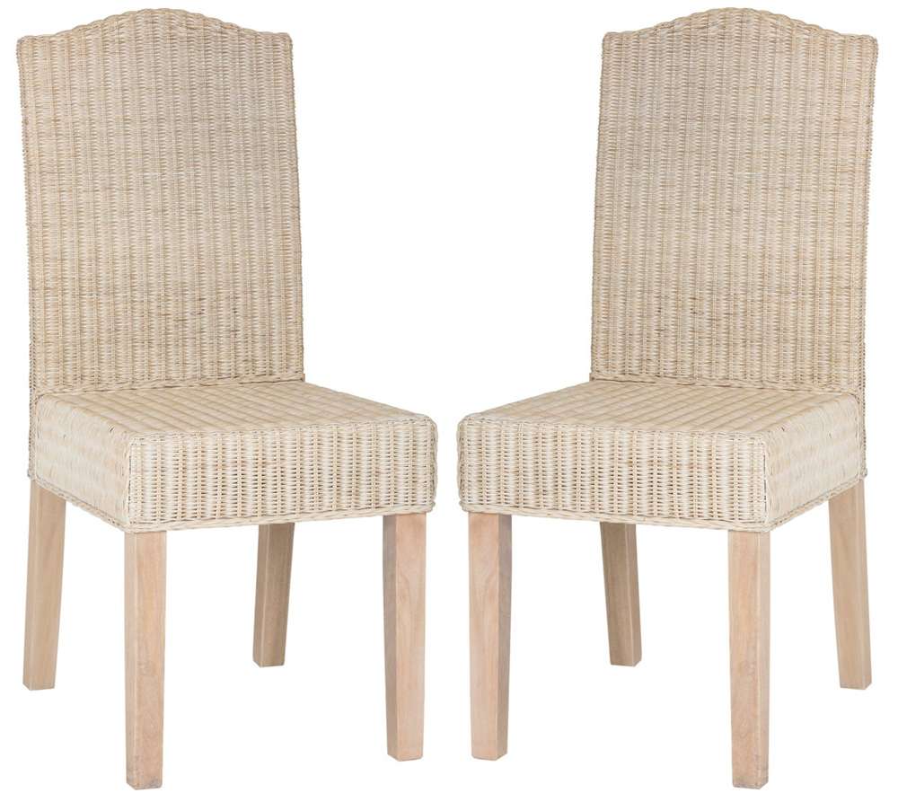 Safavieh - Odette Wicker Dining Chair - White Washed  (Set of 2) - SEA8015D-SET2 veiw 1