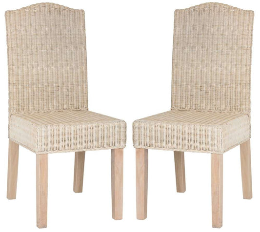 Safavieh - Odette Wicker Dining Chair - White Washed  (Set of 2) - SEA8015D-SET2 veiw 1