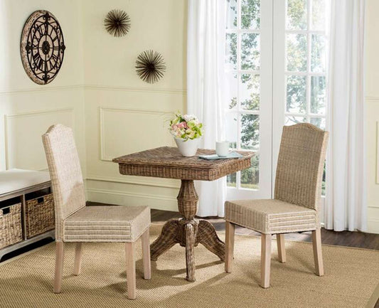 Safavieh - Odette Wicker Dining Chair - White Washed  (Set of 2) - SEA8015D-SET2 veiw 2