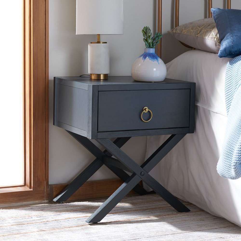 Safavieh - Odilia 1 Drawer Nightstand - Navy - NST9200A veiw 3