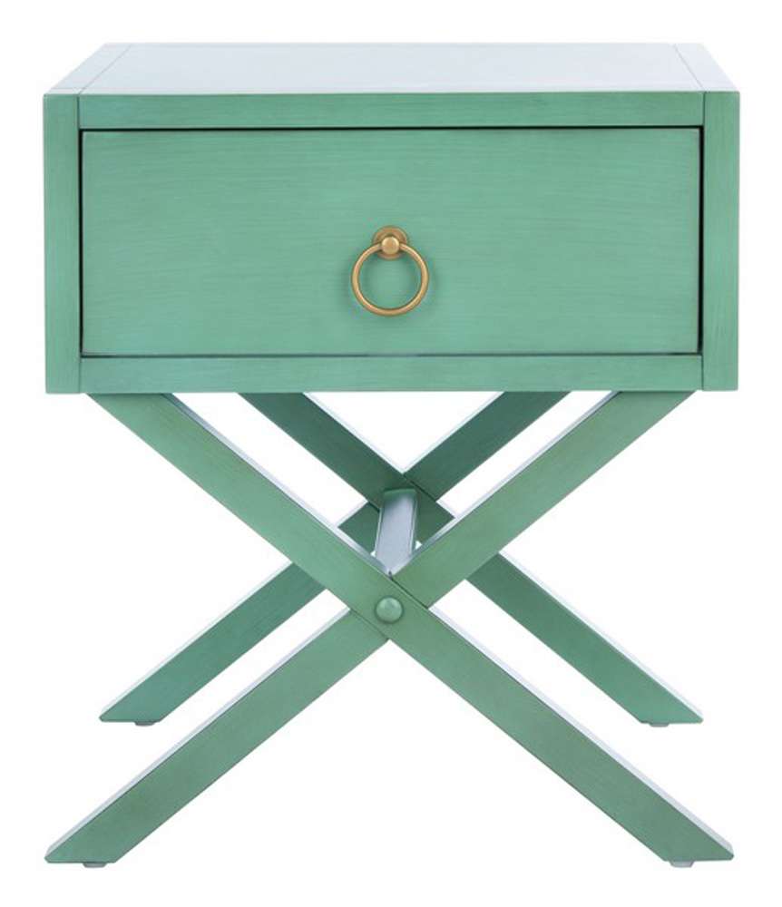 Safavieh - Odilia 1 Drawer Nightstand - Turquoise - NST9200C veiw 1