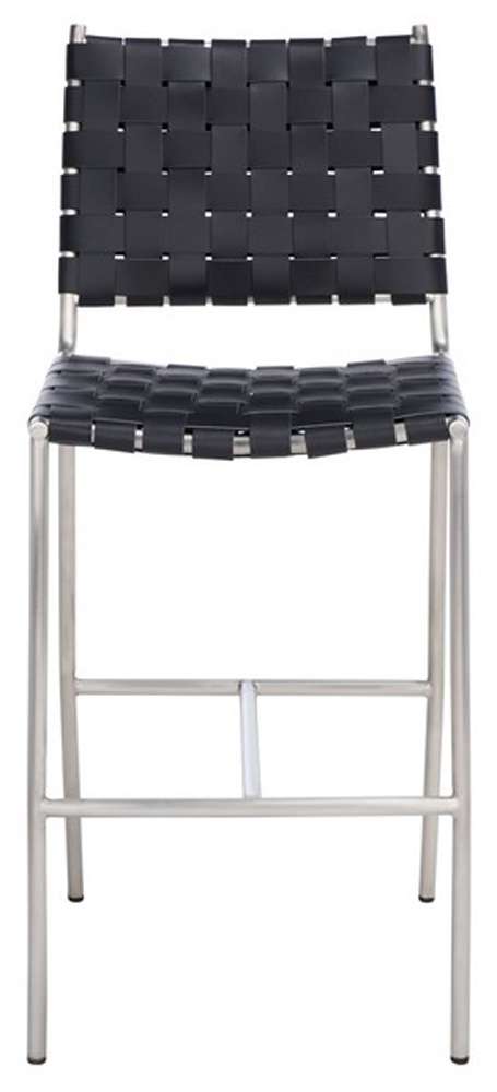Safavieh - Olenna Woven Counter Stool - Black - Silver - BST3011E veiw 1
