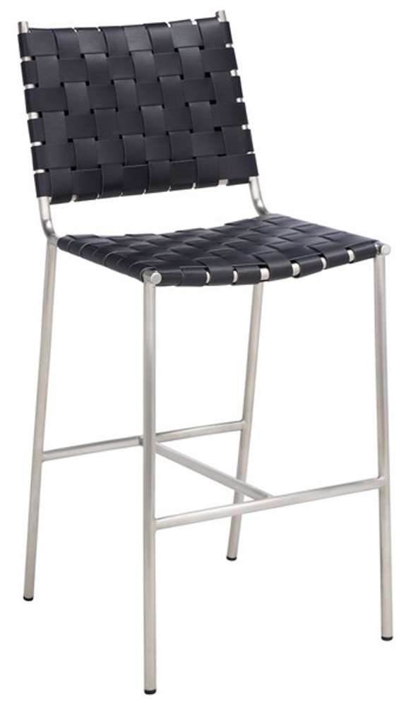 Safavieh - Olenna Woven Counter Stool - Black - Silver - BST3011E veiw 3