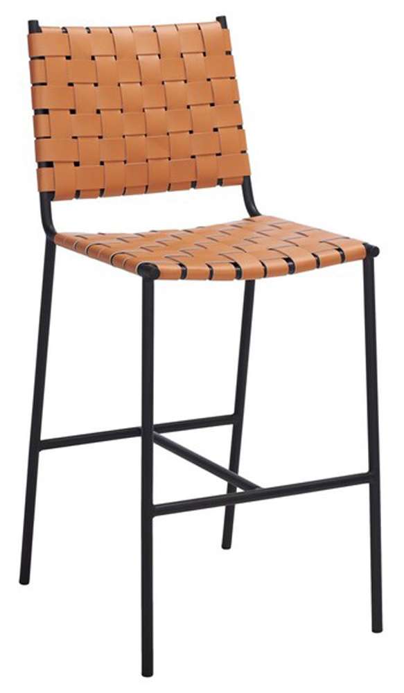 Safavieh - Olenna Woven Counter Stool - Cognac - Black - BST3011B veiw 3