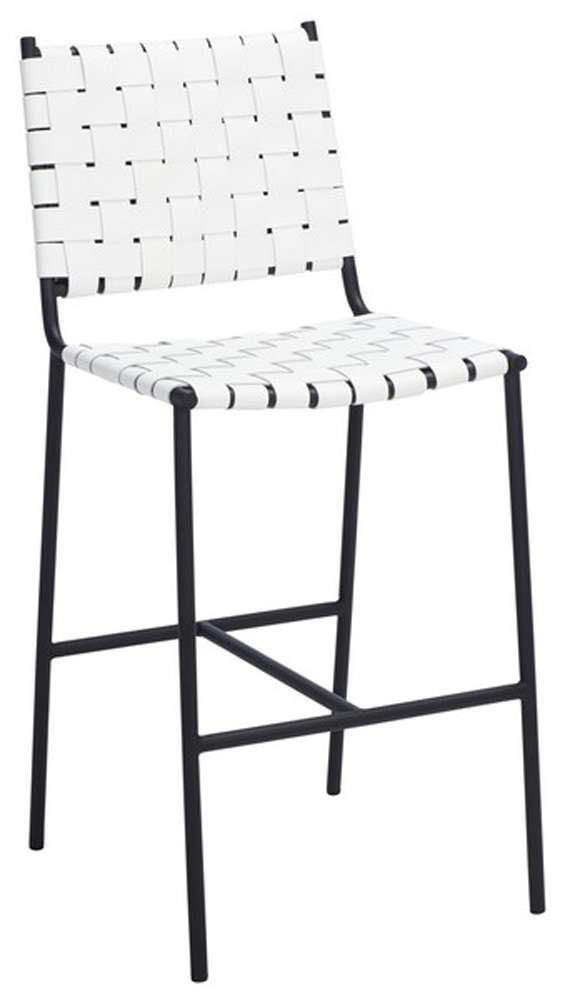 Safavieh - Olenna Woven Counter Stool - White - Black - BST3011D veiw 3