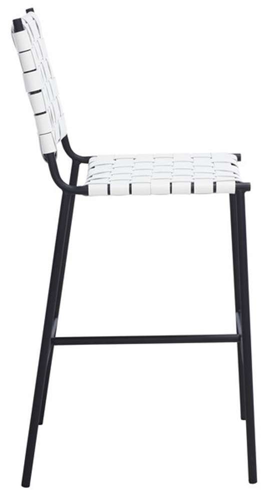 Safavieh - Olenna Woven Counter Stool - White - Black - BST3011D veiw 4
