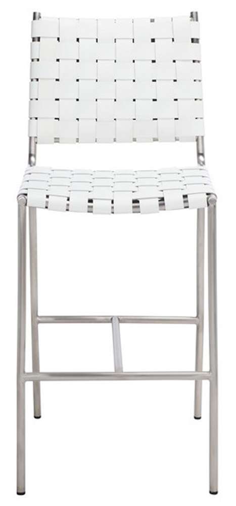 Safavieh - Olenna Woven Counter Stool - White - Silver - BST3011C veiw 1