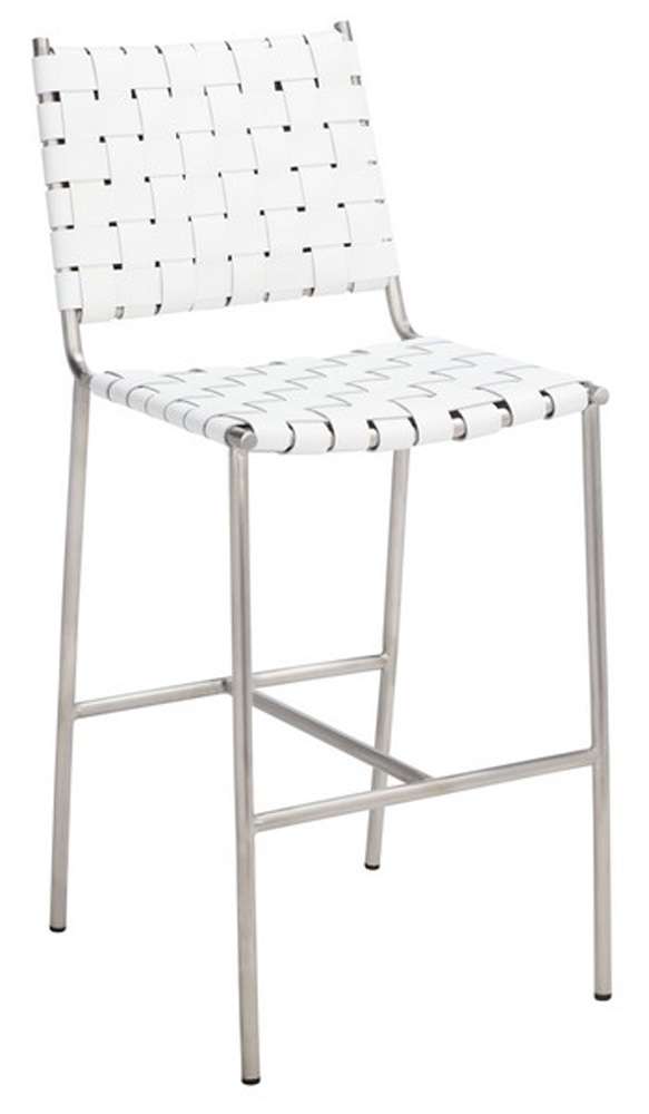 Safavieh - Olenna Woven Counter Stool - White - Silver - BST3011C veiw 3