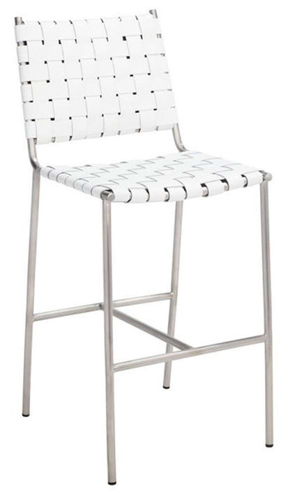 Safavieh - Olenna Woven Counter Stool - White - Silver - BST3011C veiw 3