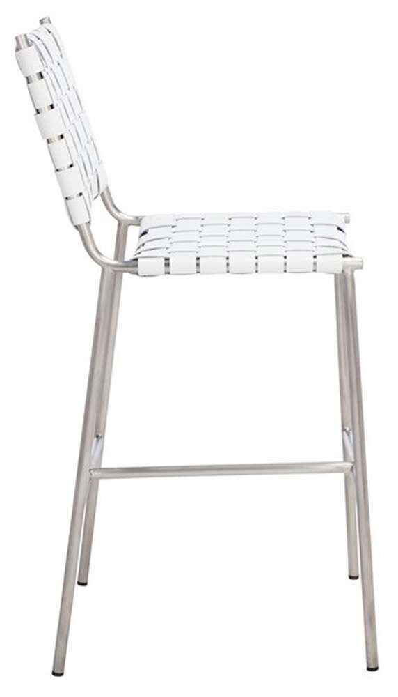 Safavieh - Olenna Woven Counter Stool - White - Silver - BST3011C veiw 4