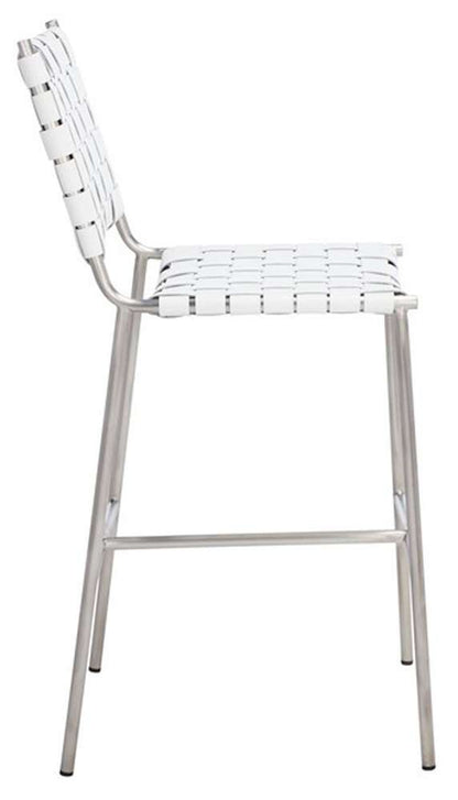 Safavieh - Olenna Woven Counter Stool - White - Silver - BST3011C veiw 4