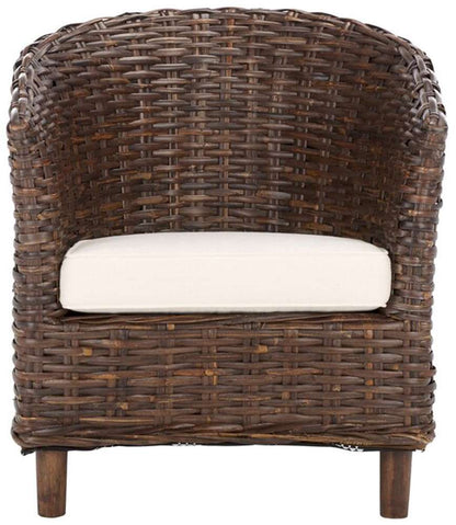 Safavieh - Omni Barrel Chair - White - Brown - FOX6501B veiw 1