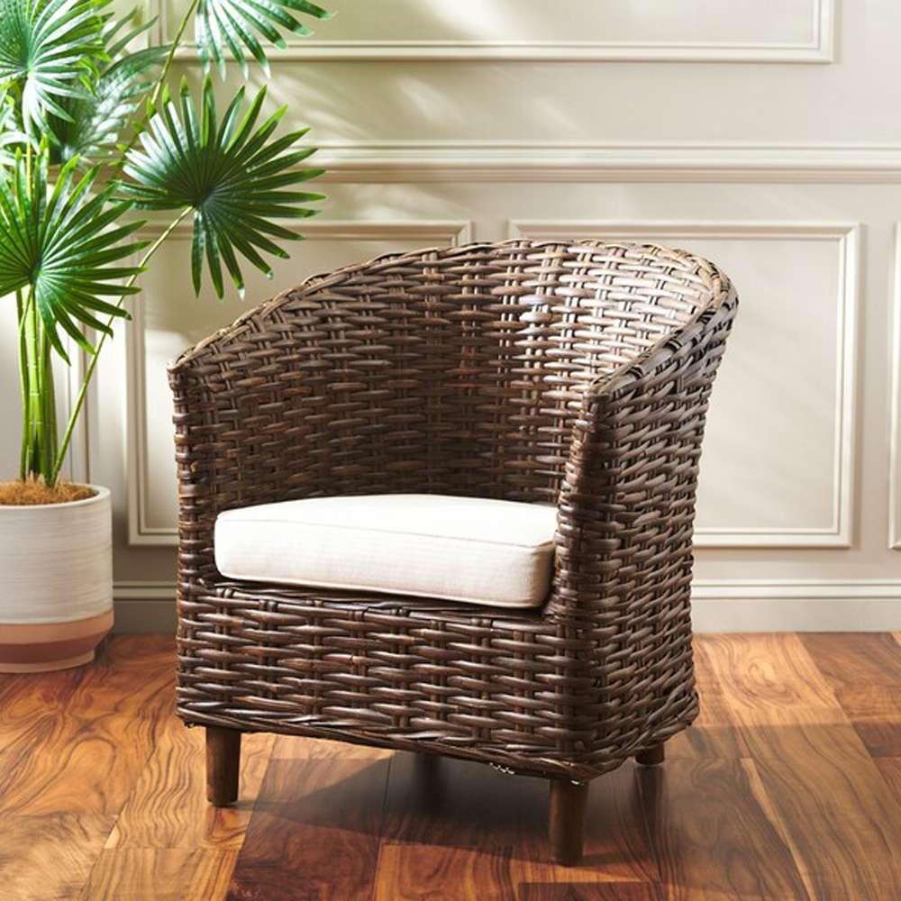 Safavieh - Omni Barrel Chair - White - Brown - FOX6501B veiw 2