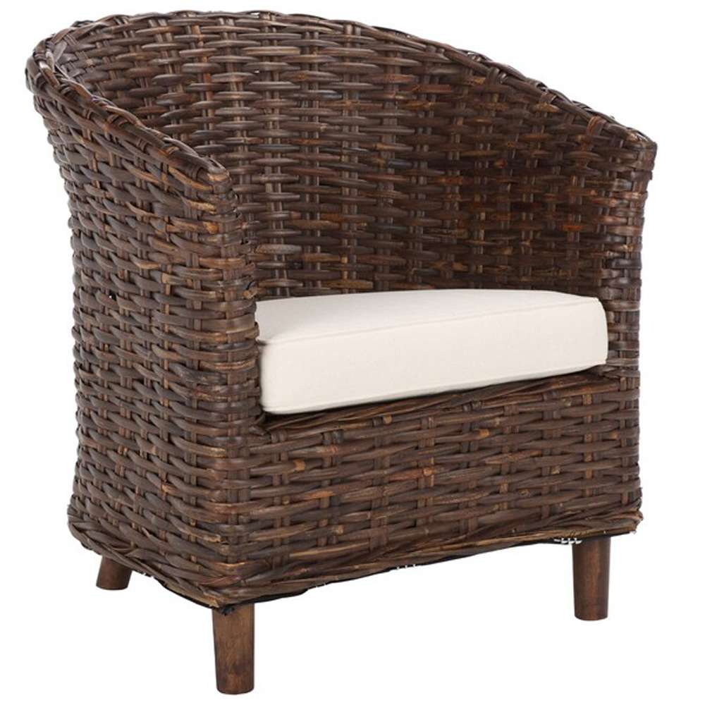 Safavieh - Omni Barrel Chair - White - Brown - FOX6501B veiw 3