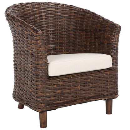 Safavieh - Omni Barrel Chair - White - Brown - FOX6501B veiw 3