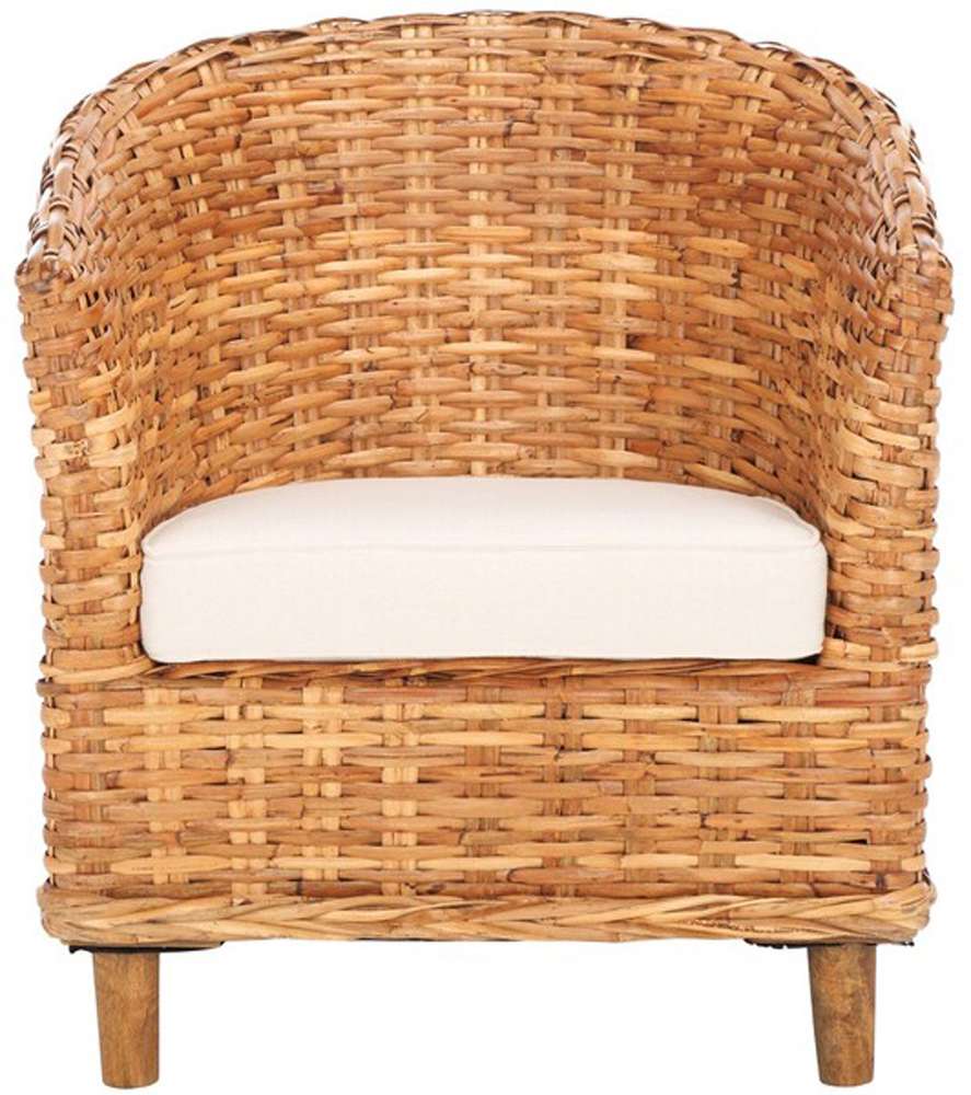 Safavieh - Omni Barrel Chair - White - Honey - FOX6501A veiw 1