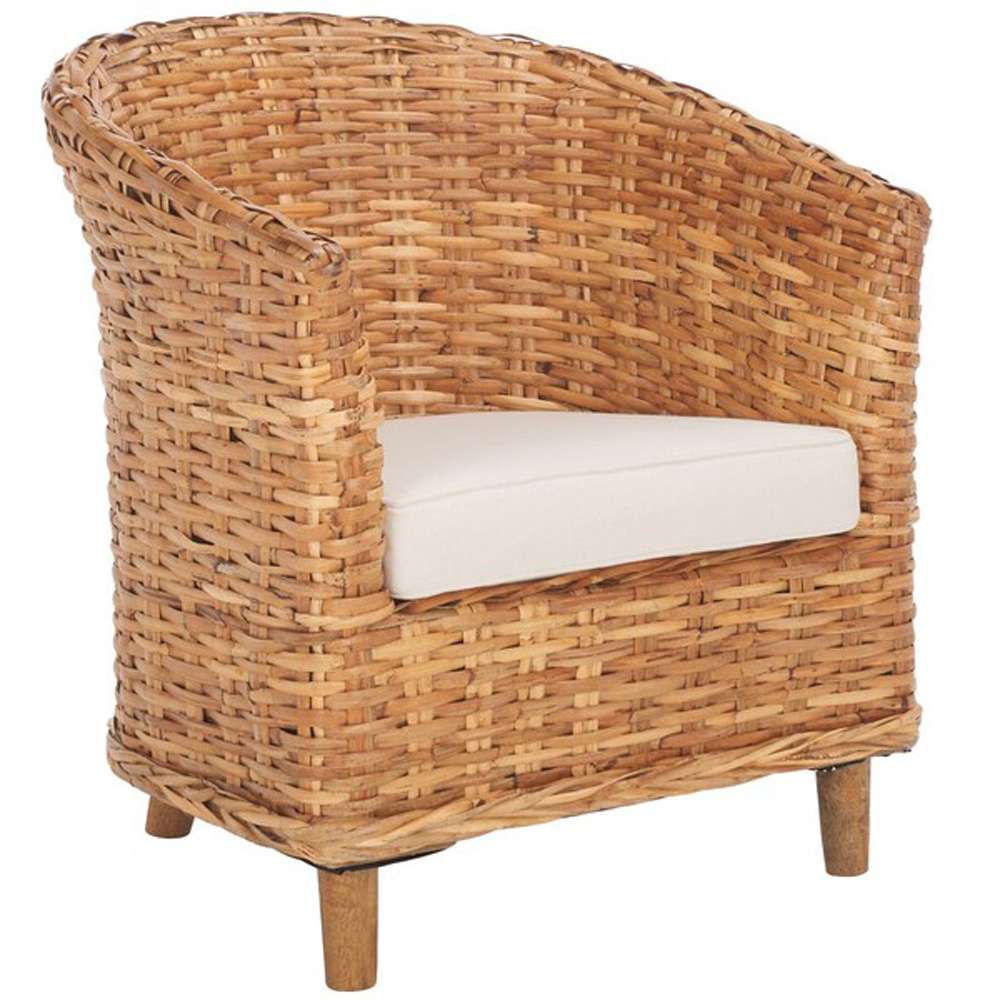 Safavieh - Omni Barrel Chair - White - Honey - FOX6501A veiw 3