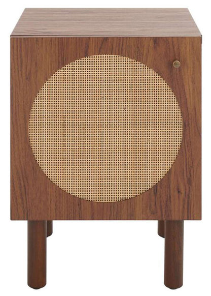 Safavieh - Ophelia 1 Door Night Stand - Walnut - Natural - NST9603A veiw 1