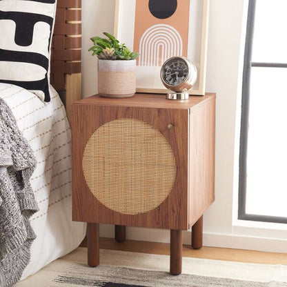 Safavieh - Ophelia 1 Door Night Stand - Walnut - Natural - NST9603A veiw 3
