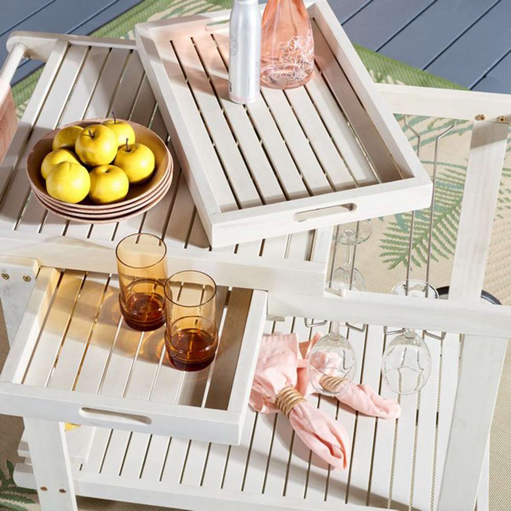 Safavieh - Orland Tea Trolly - White - PAT7010C veiw 2