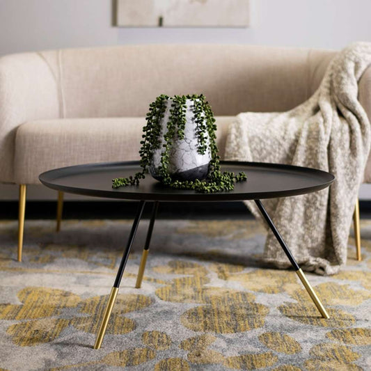 Safavieh - Orson Coffee Table W/ Gold Cap - Black - Gold - FOX4525A veiw 2