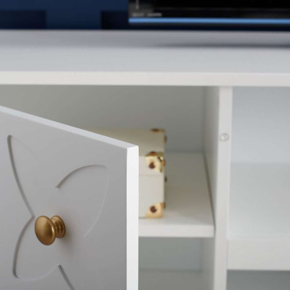 Safavieh - Ottoline 2 Shelf Pattern Media Stand - White - Gold - MED5014A veiw 2