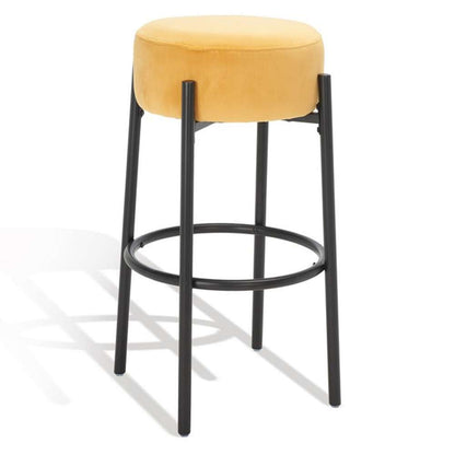 Safavieh - Couture - Paisleigh Metal Leg Barstool - Mustard - Black - SFV5031D veiw 4