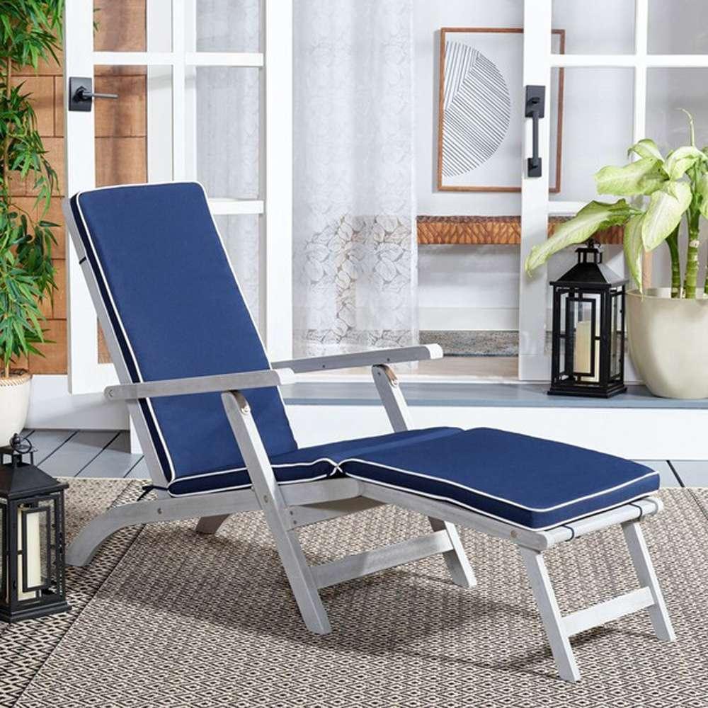 Safavieh - Palmdale Lounge Chair - Grey - Navy - PAT7015B veiw 2
