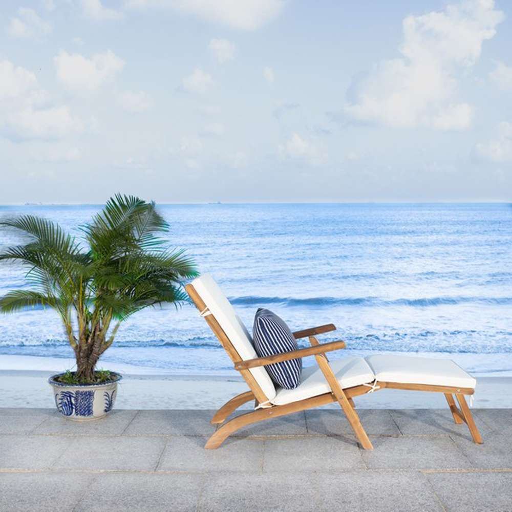 Safavieh - Palmdale Lounge Chair - Natural - Bge + Thn Stp P - PAT7015E veiw 2