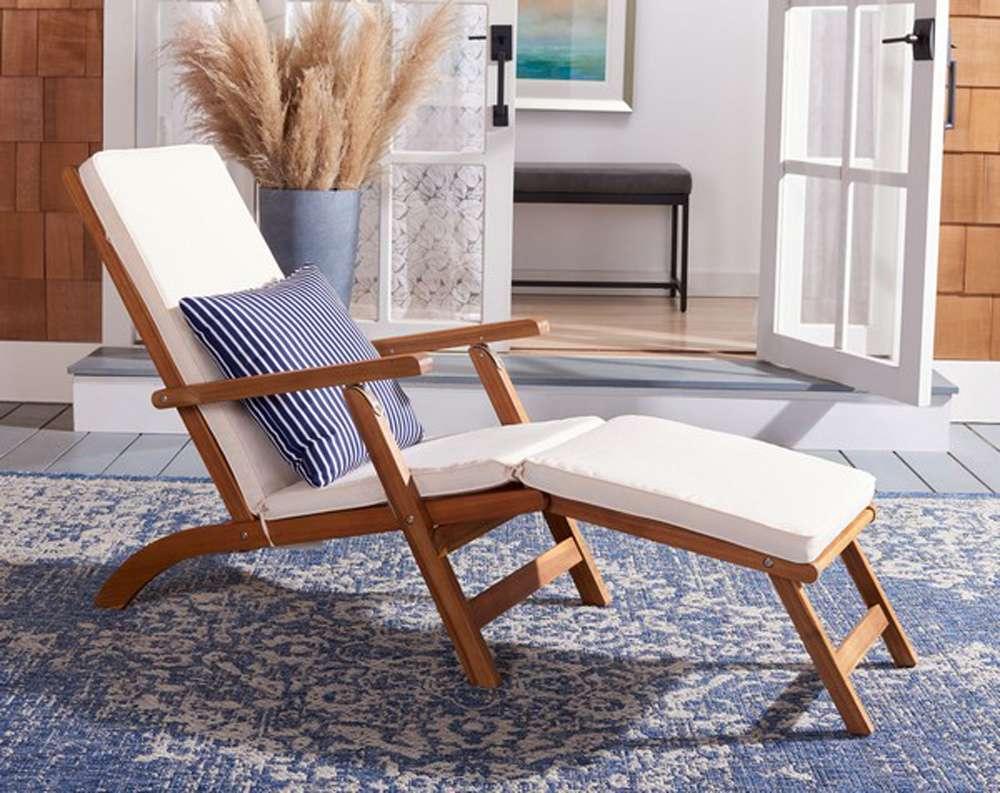 Safavieh - Palmdale Lounge Chair - Natural - Bge + Thn Stp P - PAT7015E veiw 3