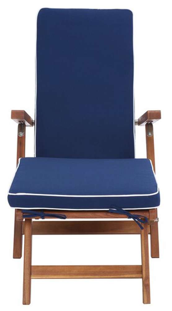 Safavieh - Palmdale Lounge Chair - Natural - Navy - PAT7015A veiw 1