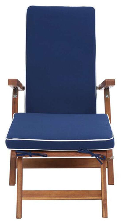 Safavieh - Palmdale Lounge Chair - Natural - Navy - PAT7015A veiw 1